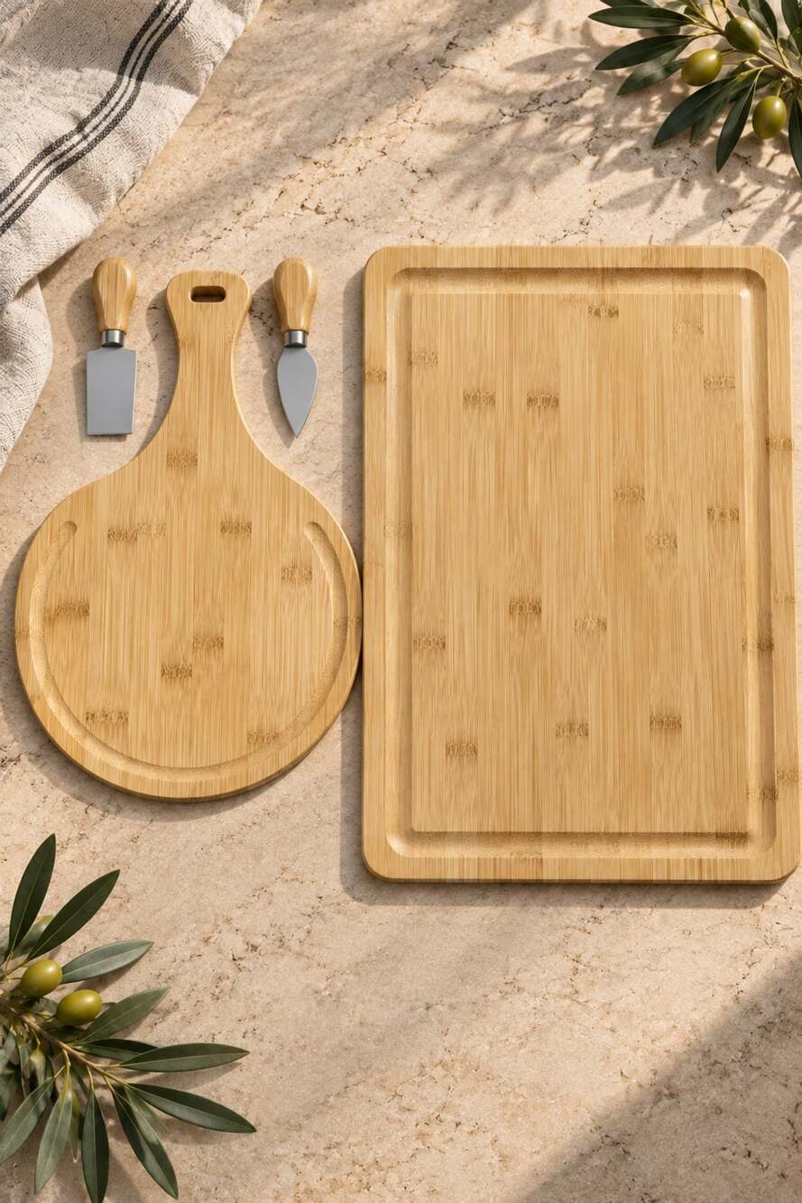 Bill.F Acacia Wood Pizza Peel 10" Cutting Board Cheese Paddle Board